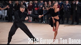 2018 WDSF European 10D  The Latin Final  DanceSportTotal [upl. by Towers]