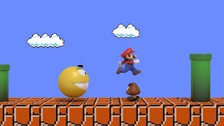 Pacman vs Super Mario CRAZY BATTLE [upl. by Ameehsat]