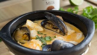 COLOMBIAN CAZUELA DE MARISCOS  How To Make A Seafood Stew  SyS [upl. by Barnabe]