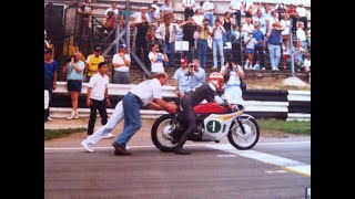 Classic Motorcycle Racing Ralph Bryans rides an exMike Hailwood Honda 6 at Brands Hatch in 1989 [upl. by Moia]