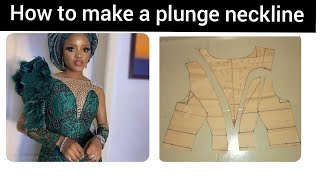 How to make a plunge necklinetrendy illusion neckline DEEP ILLUSION NECKLINE [upl. by Nnylaf]