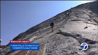 Hiker falls to his death at Half Dome cables in Yosemite [upl. by Borrell]