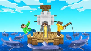 Building The ULTIMATE RAFT In MINECRAFT [upl. by Wilber]