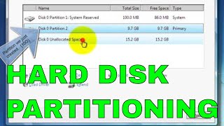 Hard Disk Drive Partition While Installing Windows 7 Howto [upl. by Chaiken]