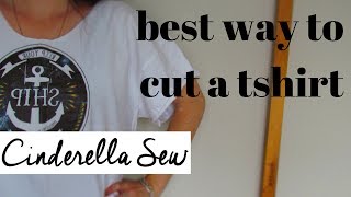 Best way to cut a tshirt  Cut off collar and make sleeves shorter  Easy tshirt DIY cutting [upl. by Kiki]