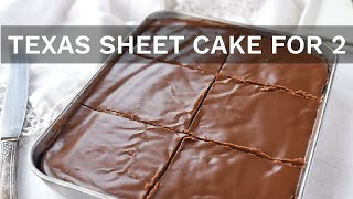 How to Make Texas Sheet Cake for Two Small Size Chocolate Sheet Cake [upl. by Ziagos]