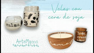 Como hacer velas con cera de soja [upl. by Llemhar]