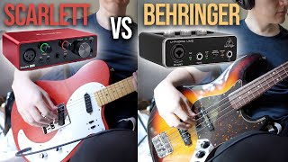 Focusrite Scarlett Solo 3rd Gen vs Behringer UPhoria UM2  Guitar and Bass Examples [upl. by Aiouqahs]