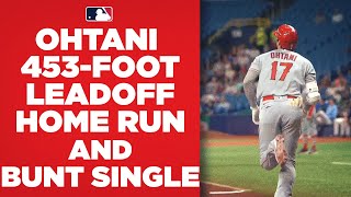 UNSTOPPABLE Shohei Ohtani BLASTS a 453foot leadoff home run then LEGS OUT a bunt single [upl. by Matta]