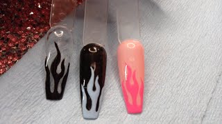 Como hacer FLAMAS en uñas paso a paso [upl. by Nedrob]