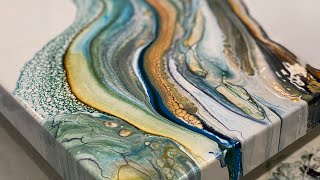 Spatula Painting  Stained Glass Watercolor Shmear  Acrylic Pour [upl. by Navonoj]