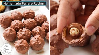 Ferrero Rocher Style Chocolate At Home  Center Filled Chocolate Bomb  The Terrace Kitchen [upl. by Annoj141]