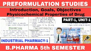 Preformulation Studies  Introduction Objective Physicochemical Properties  Industrial Pharmacy1 [upl. by Aikkan62]