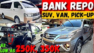 BILIHAN NG MURANG REPOSSESSED CARS UP TO 50 OFF PICKUP SUV VAN  CHEAPEST REPO CARS IN MARKET [upl. by Vharat]