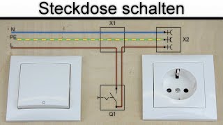 Steckdose schalten  Steckdose an Schalter anschließen  ohne Steckdosenleiste  Mehrfachsteckdose [upl. by Maier562]