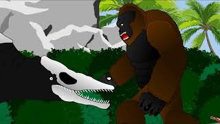 Skull Island  King Kong VS Godzilla 1998  Skull crawler  PANDY Animation 3 [upl. by Hnahc]