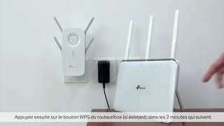 Comment installer un répéteur WiFi TPLink RE650  RE450  RE350  RE305  RE200 via Bouton WPS [upl. by Frierson]