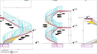 Reinforced Concrete Spiral Helical Staircases Reinforcement Details [upl. by Shoshana]