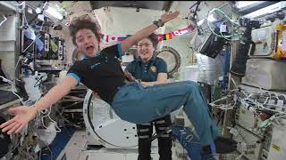 Christina Koch and Jessica Meir inflight interviews from ISS [upl. by Seidler978]