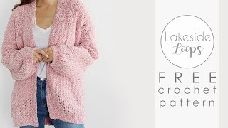 Delaney Cardigan FREE Crochet Pattern Video Tutorial [upl. by Eniluqaj]