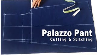 Palazzo Pant Cutting amp Stitching  Designer Palazzo Sewing Tutorial [upl. by Niamrahc]