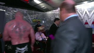 BROCK LESNAR THREW UNIVERSAL TITLE AT VINCE MCMAHON [upl. by Ahel]