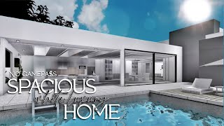 Bloxburg No Gamepass  Spacious White Luxury Home  Family Modern Mansion Speebuild [upl. by Slifka969]