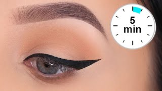 5 MINUTE Winged Eyeliner Tutorial [upl. by Columbyne]