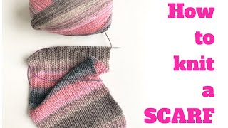 HOW TO KNIT A SCARF  Hayfield Scarf  TeoMakes [upl. by Nymzaj223]