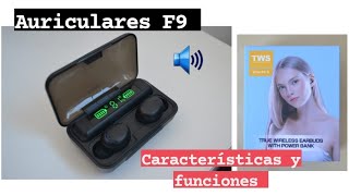 🔊 F9 TWS Auriculares Bluetooth 50 Earbuds 3D  Características y Funciones [upl. by Morvin]