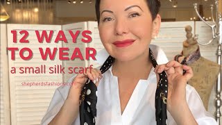 12 Ways to Wear A Small Silk Square Scarf [upl. by Alatea]