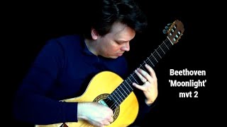 Beethoven  Moonlight Sonata  2nd Movement  Classical Guitar [upl. by Skerl]