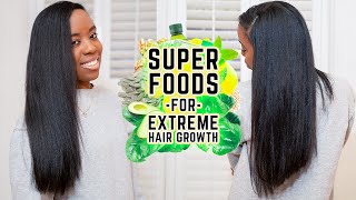 8 Superfoods For HEALTHY STRONG HAIR amp Extreme HAIR GROWTH [upl. by Derriey]