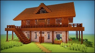 Minecraft How to build a dark oak wooden house [upl. by Yerfej]