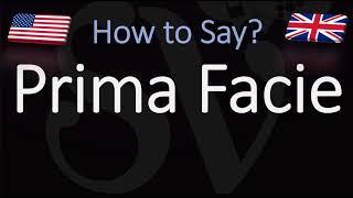 How to Pronounce Prima Facie CORRECTLY [upl. by Byrn]