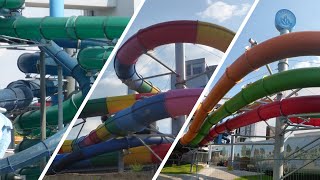 Alle Rutschen  All Water Slides at Kristall Palm Beach Stein [upl. by Acirretal340]