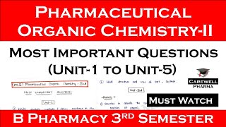 important questions of pharmaceutical organic chemistry 2  B pharma 3rd sem  Carewell Pharma [upl. by O'Connell]