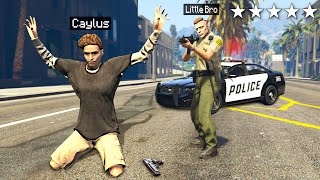 My Little Brother ARRESTS ME In GTA 5 Roleplay [upl. by Wilie829]