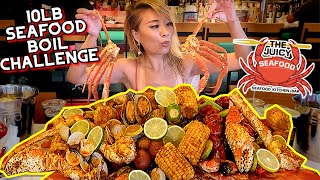 10LB SEAFOOD BOIL MUKBANG CHALLENGE at the Juicy Seafood in Columbus Georgia RainaisCrazy [upl. by Arraet]