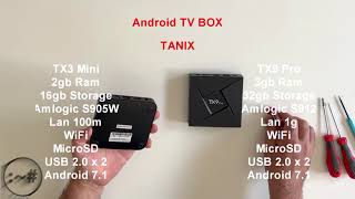 TANIX TX3 Mini and TX9 Pro Opening Android TV BOX Amlogic S905W and S912 [upl. by Litton]