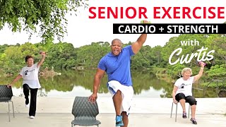 Senior fitness STRENGTH TRAINING  CARDIO CORE exercises for seniors  Balance workout for seniors [upl. by Mal]