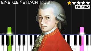 Mozart  Eine kleine Nachtmusik  SLOW EASY Piano Tutorial [upl. by Ahselet195]