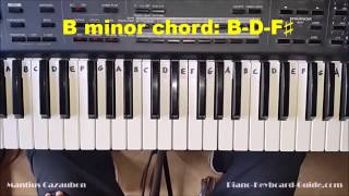 How to Play the B Minor Chord on Piano and Keyboard  Bm Bmin chord [upl. by Damaris]