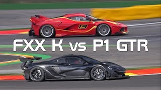 McLaren P1 GTR vs Ferrari FXX K  Sound Comparison [upl. by Bohman326]