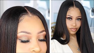 TRULY BEGINNER 5MIN LACE WIG INSTALL no glue [upl. by Eelanej219]