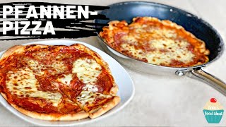 Pfannenpizza  Pizza in der Pfanne  Pizzateig Rezept  Anna´s food ideas [upl. by Llewop]