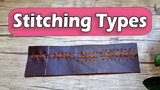 How Sew Leather  STITCHING TYPES on Leather [upl. by Ingraham]