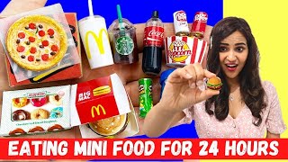 Eating MINI FOODS for 24 HOURS SATISFYING [upl. by Yeknarf]