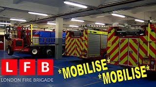 MOBILIZEMOBILIZELFB Barking Fire Station Turnout Trumpets Tone Alarm System 4k [upl. by Hsiekal]