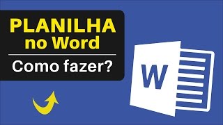 Como Fazer PLANILHA no Word Mesmo Sendo Iniciante [upl. by Eyllib]